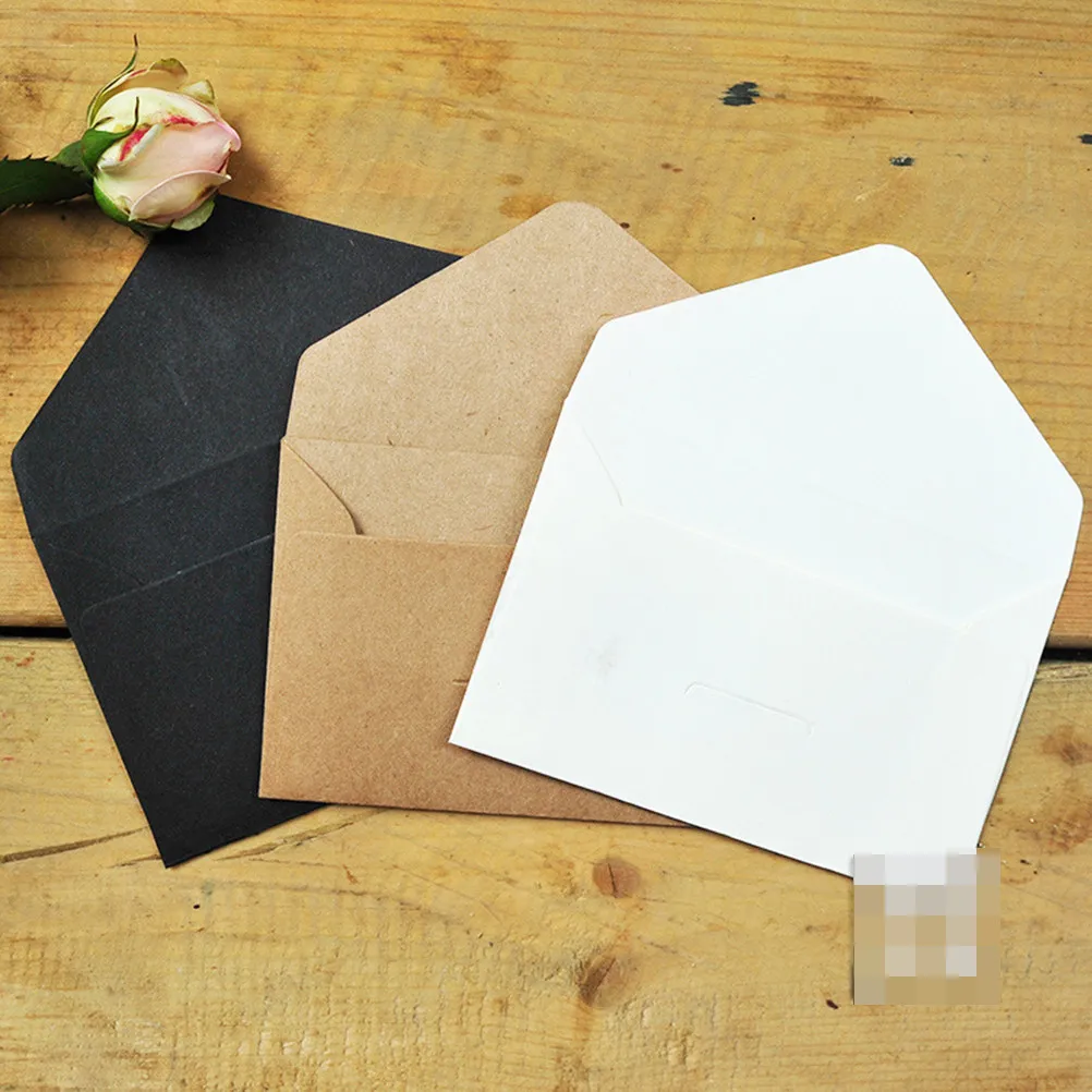 

60Pcs Sustainable Kraft Envelopes 10.5x6.7cm Retro Style Biodegradable Name Card Envelopes for Postcard Storage Gift Cards Coins