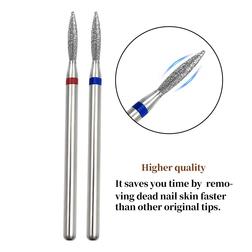 مبرد أظافر طويل معالجة مسبقًا لإزالة الجيوب الصغيرة، والجلد الميت الماسي على شكل المغزل الماسي والتنظيف #2