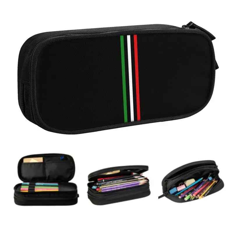 Customized Italy Flag Kawaii Pencil Cases Boy Girl Large Capacity Italian Proud Pencil Box Students Stationery