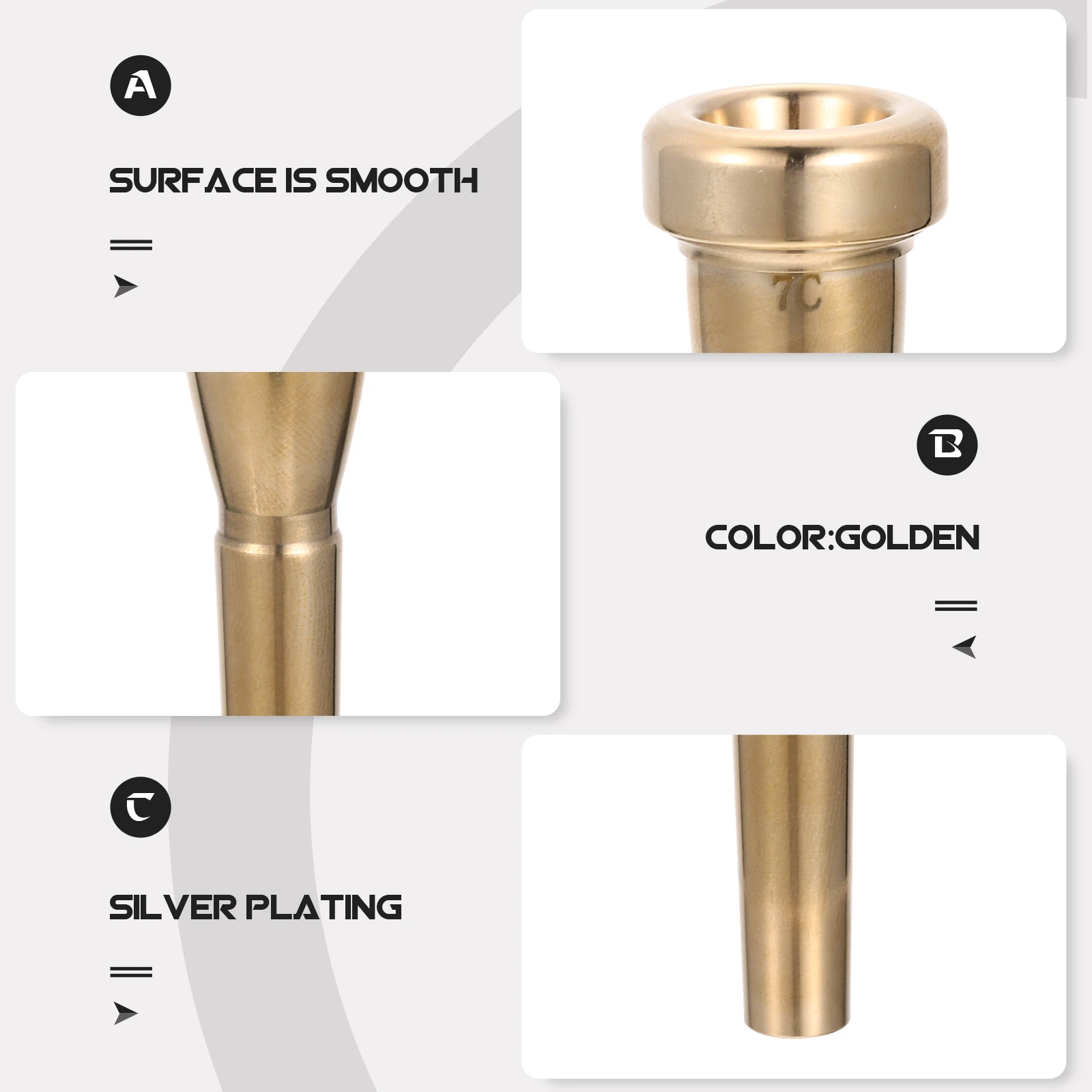 

Trumpet Mouth French Horn Mouthpiece Horns Mouthpieces for Musical Instruments Advanced Silver Plating Professional Replacement