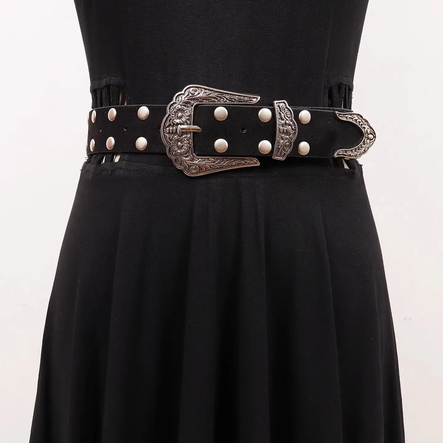 المرأة خمر برشام الجلد المدبوغ بولي Leather الجلود الشرير فستان Cummerbunds الكورسيهات حزام أحزمة الديكور واسعة حزام R3497