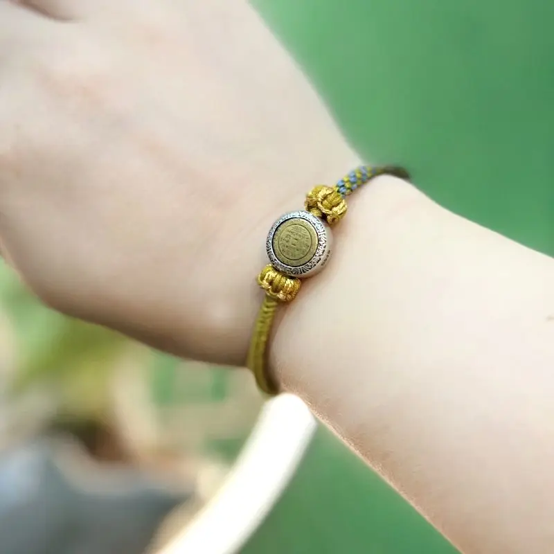 High Yan Value 925 Yinshan Ghost Spends Money True Words National Dynasty Retro Ancient Woven Bracelet Unisex Couple Hand Rope