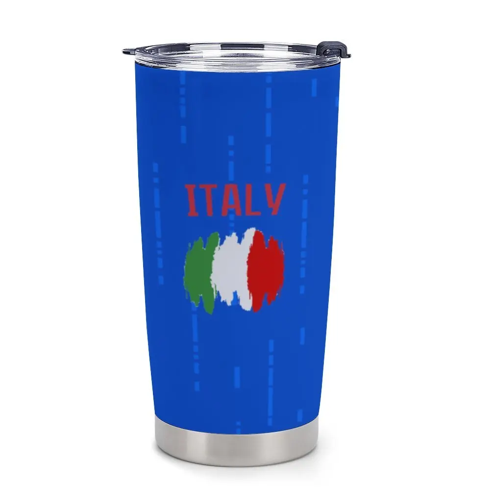 

Custom Italy Soccer Tumbler Personalized Insulated Coffee Travel Mug Add Name Number Gifts for Football Fan Men Women Coach