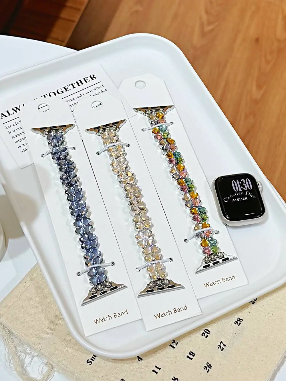 موضة رائع سوار ربط ل سوار ساعة يد آبل سلسلة S10/8/7/6/3/4/5/9 40 مللي متر 41 مللي متر 38 مللي متر 42 مللي متر 44 مللي متر 45 مللي متر 46 مللي متر حزام