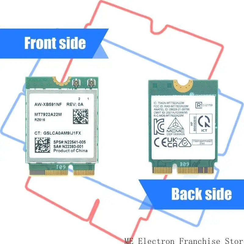 T5EA XB591NF MT7922 Тройная полоса 2.4G 6G WiFi 6E Беспроводная сетевая карта 2400 Мбит / с.