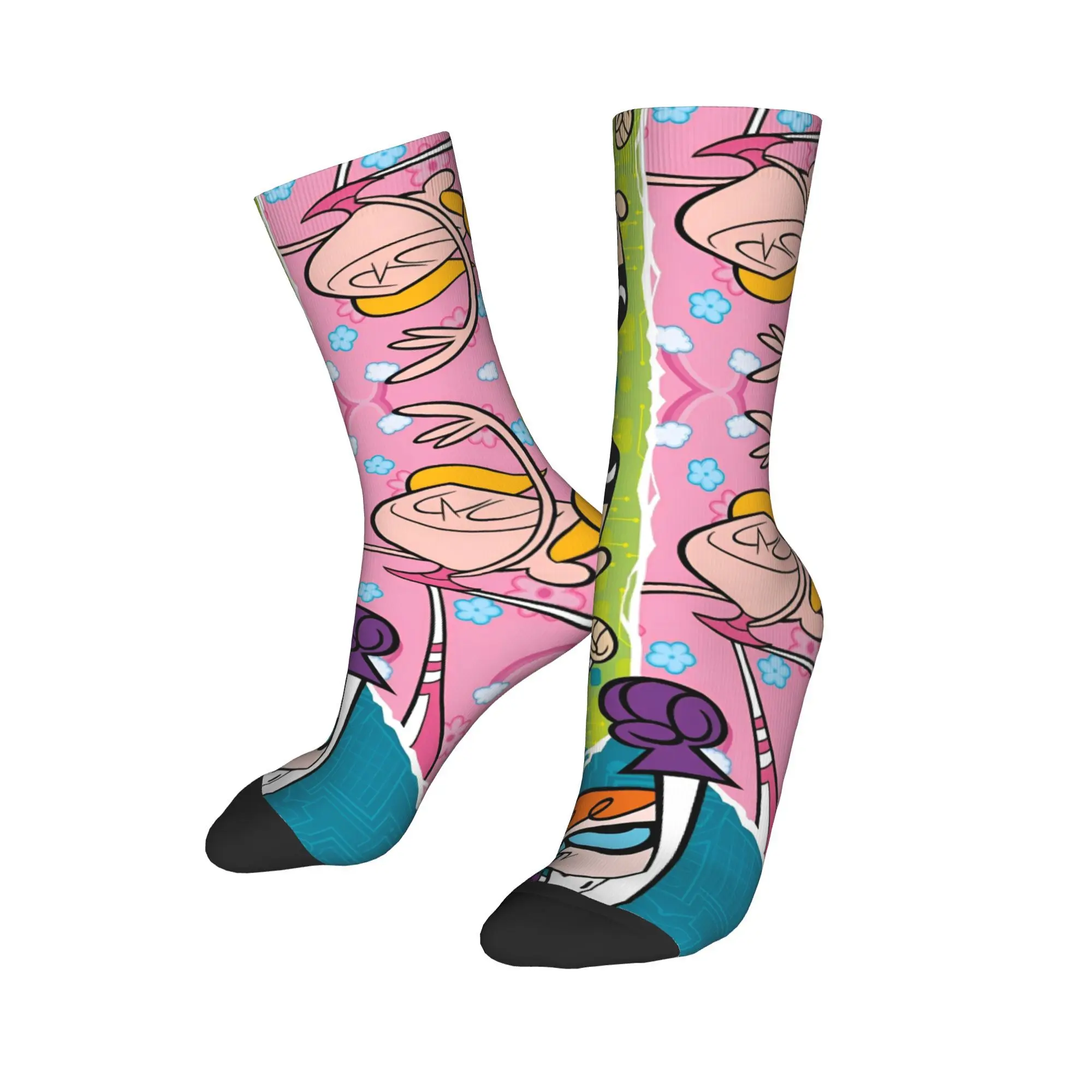 Dexter Cartoon Laboratory Socks Autumn  Stockings Leisure Unisex Men Breathable Socks Design Running Sports Anti Slip Socks
