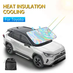 For Toyota RAV4 2019-2024 Car Windshield Sun Shade Covers Visors Auto Front Window Sunscreen Parasol Coche Sunshade Accessories