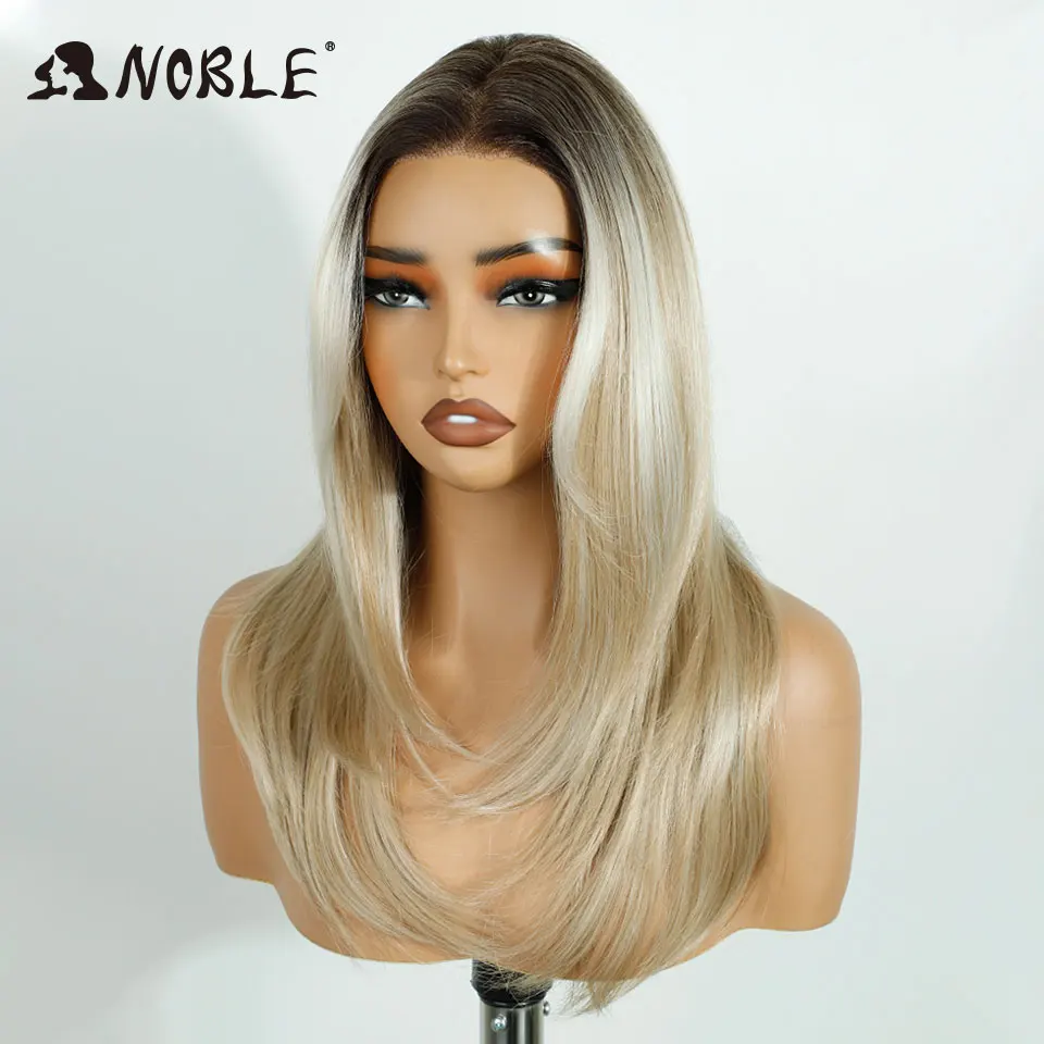 شعر مستعار نوبل الاصطناعية الدانتيل الباروكات الأمامية للنساء 20 "قبل قطعها الدانتيل شعر مستعار أمامي ارتداء والذهاب أومبير براون 13x6 قبل قطع الدانتيل الباروكات #3