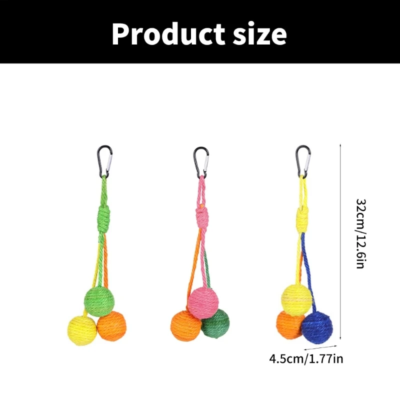 Cats Sisal Sphere Colorful Toy with Sound for Engaging Play Kitten Molar Tool Indoor Kitten Sisal Rope Sphere Toy for Scratch