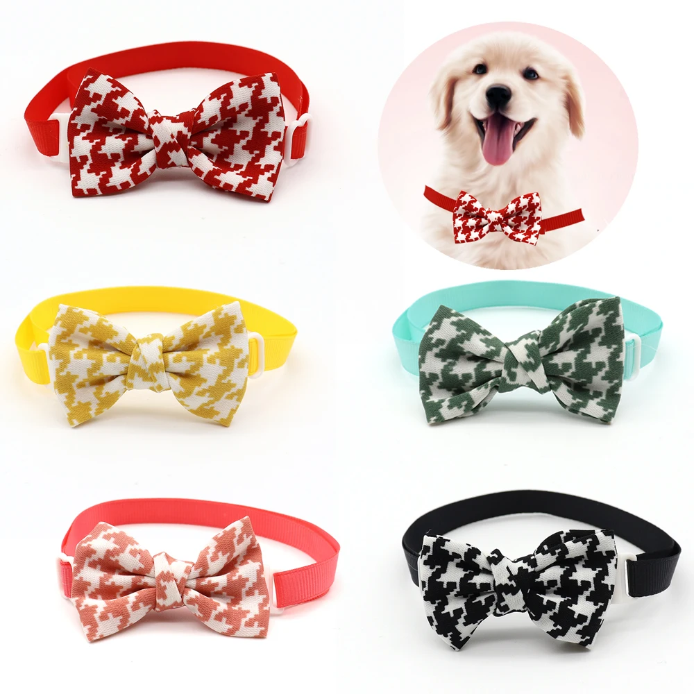 

30/50 Pc Pets Dog Accessories for Small Dogs Collar Bow Tie Puppy Necktie Cute Lattice Pet Dog Grooming Acessories Puppy Bowties