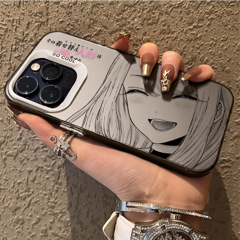 Anime Bella Kitagawa Marin Placcatura Cassa Del Telefono per iPhone 14 15 16E 11 12 16 13 Pro Max XS X XR Plus 8 7 SE 2020 Antiurto Etui