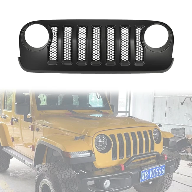 

LUMA Front Bumper Car ABS JK Upgrade To JL Grill 4x4 Accessories Grille 2007-2017 Sahara Rubicon Grille For Jeep Wrangler JK
