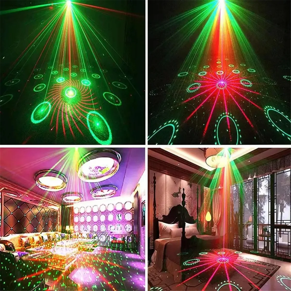 Stage Party Lights DJ Disco Laser Light Projector USB Lamp Wedding Home Xmas UV Decor Stage Holiday Sound Effect