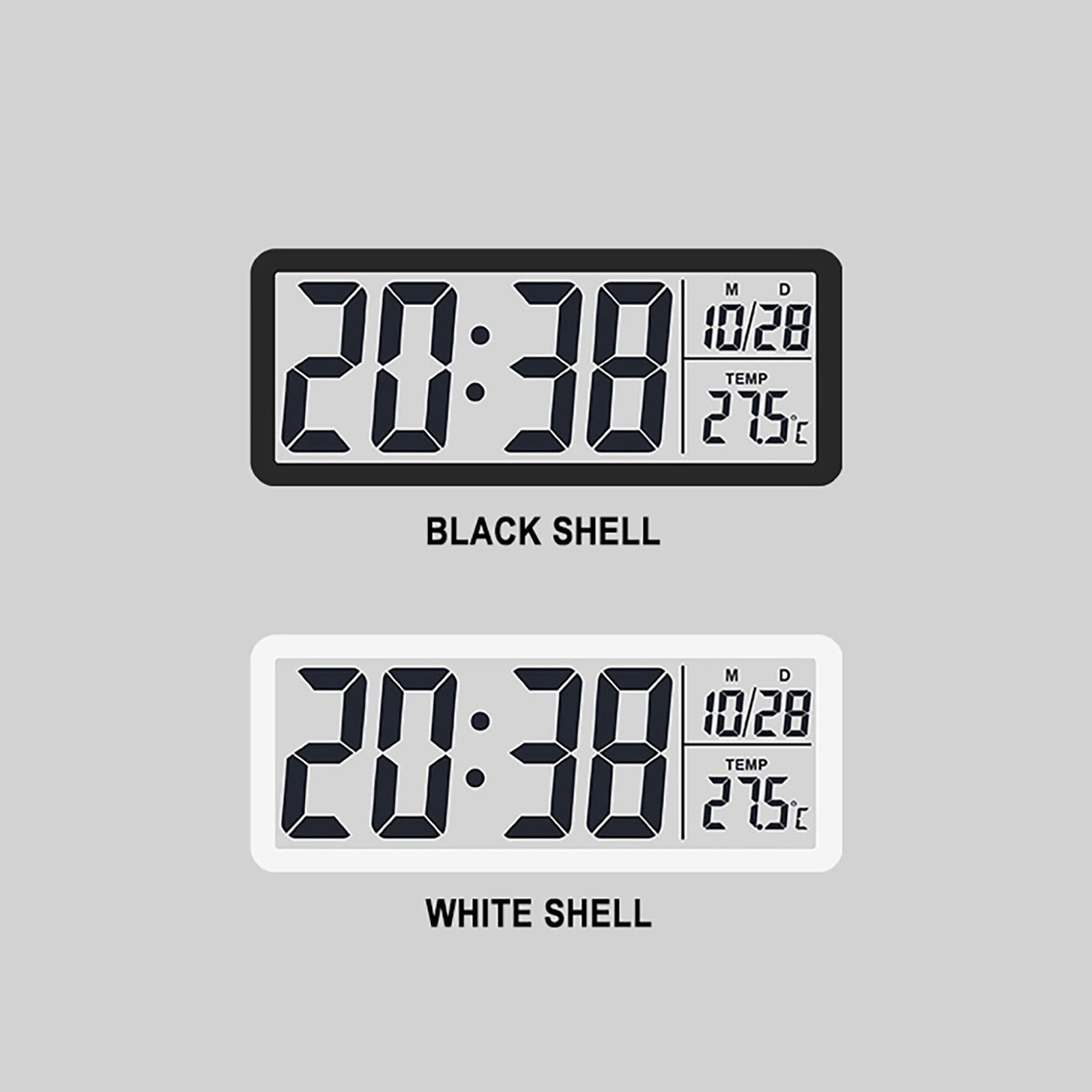Digital Wall Clock Electronic Wall Mounted LCD Disply Clocks Multifunctional Temperature and Time Week Display Battery Powered gallery 5