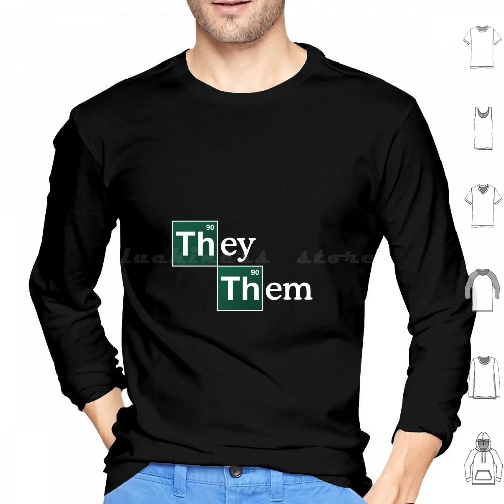 They / Them-Pronouns Pin-+ Hoodies Long Sleeve Pronoun Pride Support Pride Representation Ally Fan Equality Awareness