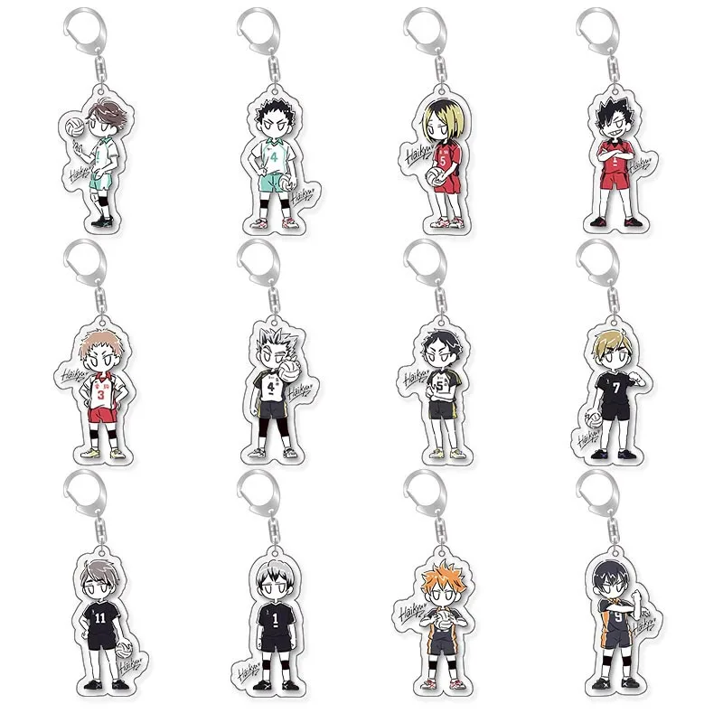 Hinata Shoyo Kageyama Tobio Tanaka Ryunosuke Popular Anime-related Acrylic Keychain School Bag Pendant Anime Keychain Collection