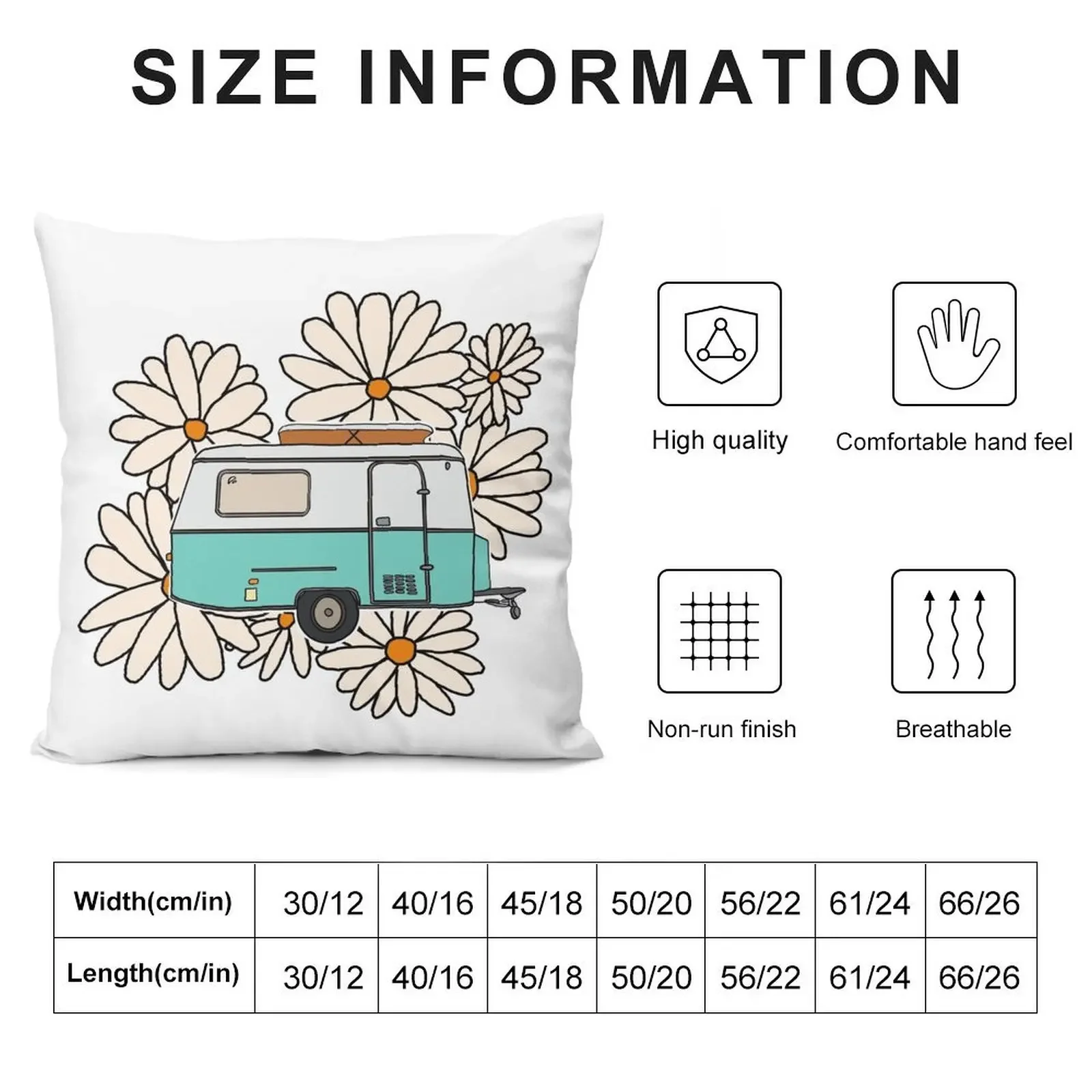 Caravan and daisies Throw Pillow Christmas Pillow Sofa Cushions Cover Pillowcases Luxury Cushion Cover pillow