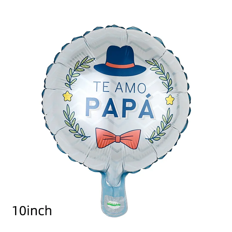 10pcs 10inch Happy Father\'s Day Foil Balloons Fathers Day Spanish Te Amo Papa Air Globos For Father Birthday Party Decorations