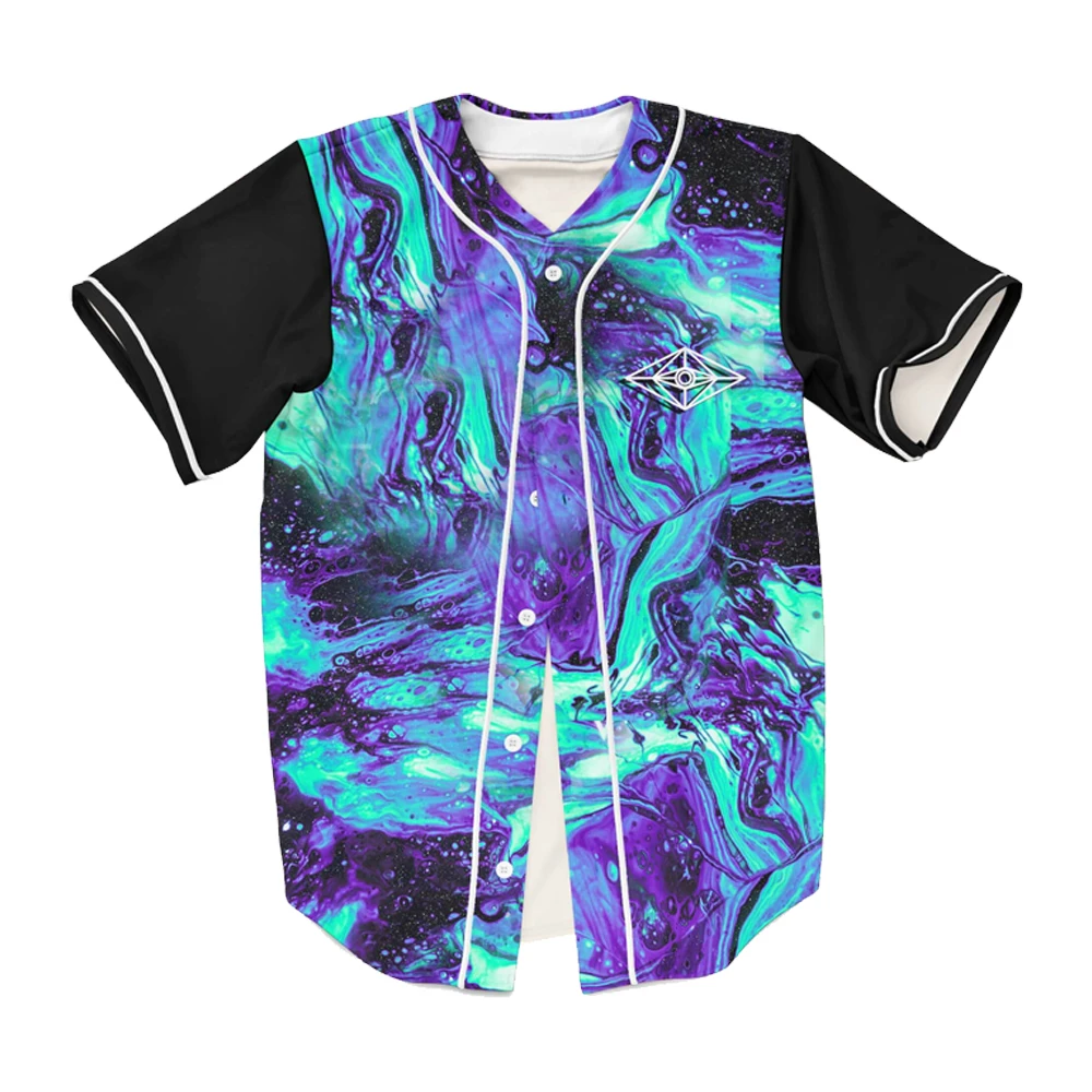 Slander spaceman Geoglyser Trippy Rave Baseball Jersey EDM Festival Short Sleeve Shirt Women Men Streetwear Hip Hop Clothes