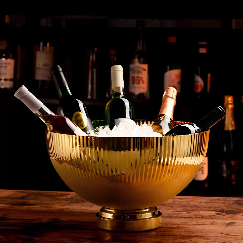 

Роскошное ведро для льда из нержавеющей стали, большая емкость, чаша для шампанского, современное барное ведро, раковина для вечеринки, свадьбы, клуба, декор отеля