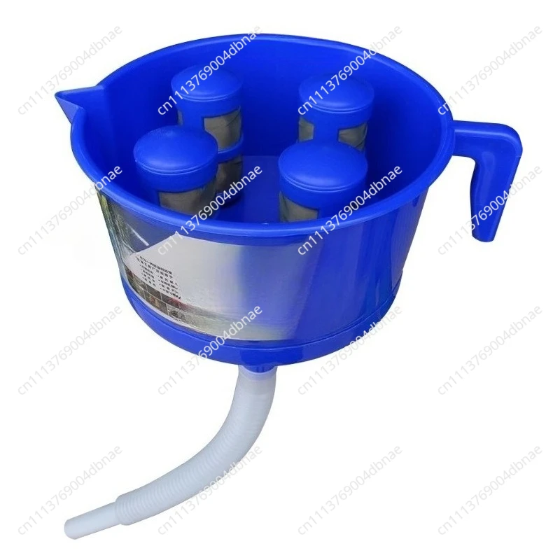 Oil water separator funnel with four filter elements for filtering moisture and impurities, filter screen