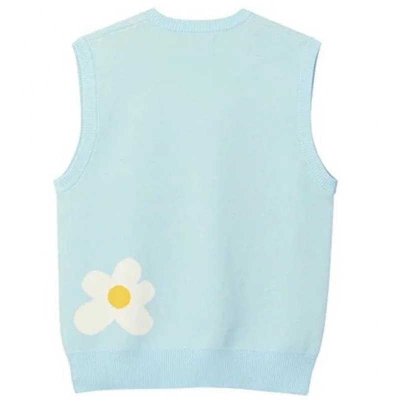 2023 New Flower The Creator Men Sweater Vests Knit Casual Sweaters Vest Sleeveless High Drake V-Neck Daily