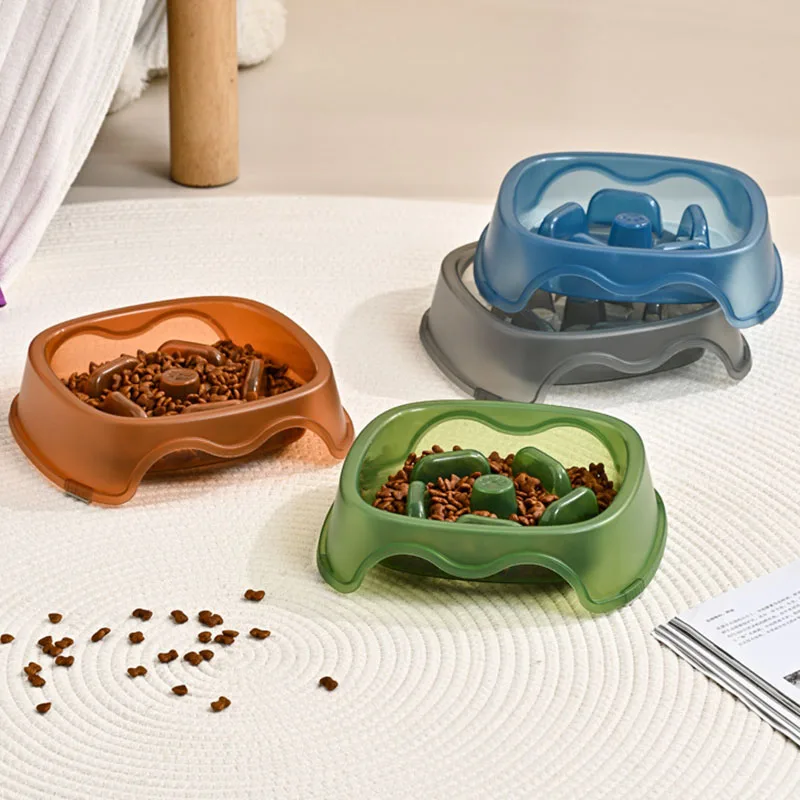 Comedero Lento para Perros, Plato Antiasfixia y Antigolpeo, Tazón de Alimentación Saludable Antideslizante para Perros, Gatos y Cachorros