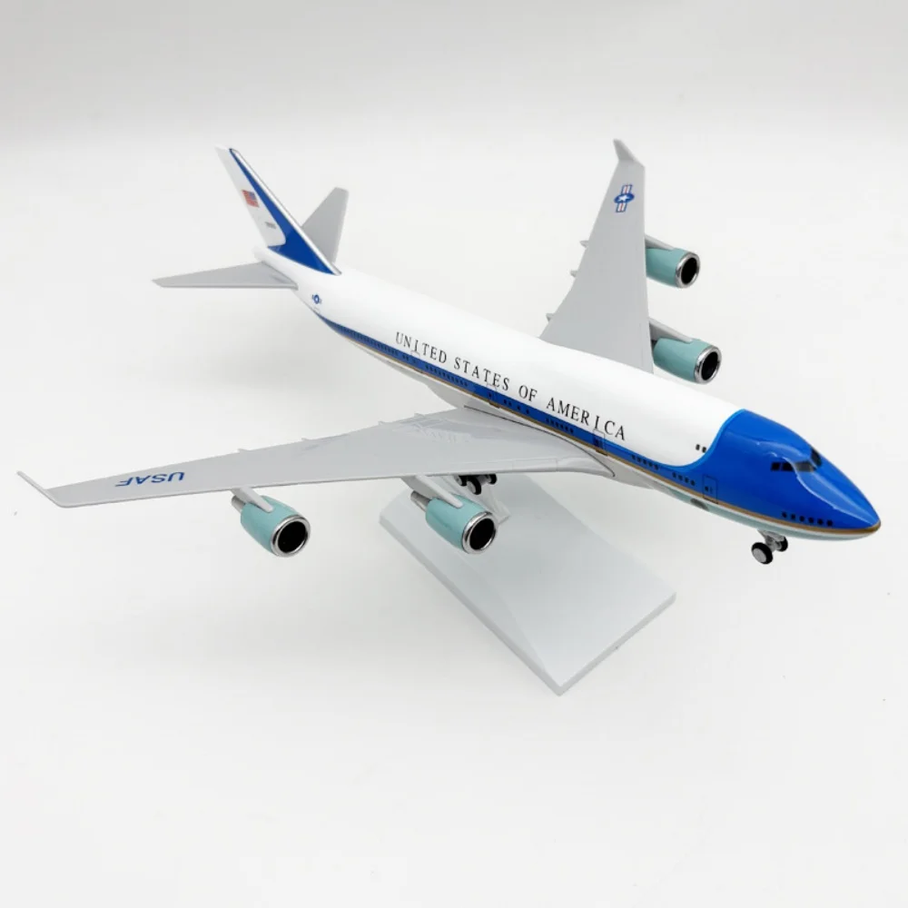 30cm B747 Air Force One Plane Model Diecast Plastic 1/250 Scale Model Airplanes Kit With Landing Gear For Aviation Hobby Decor