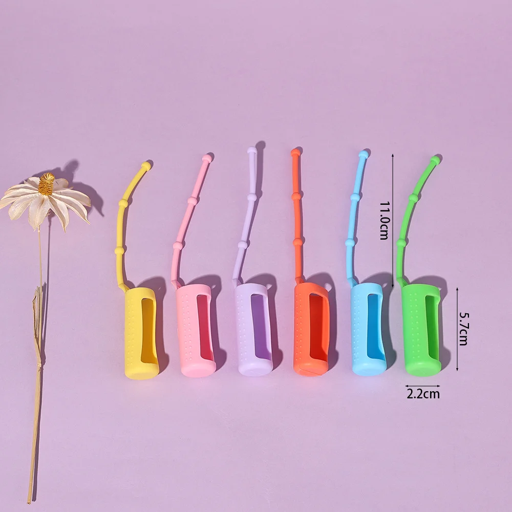 10pcs Random Color Silicone Case Sleeve with A String Essential Oil Bottle Case Travel Cover Essential Oil Holder