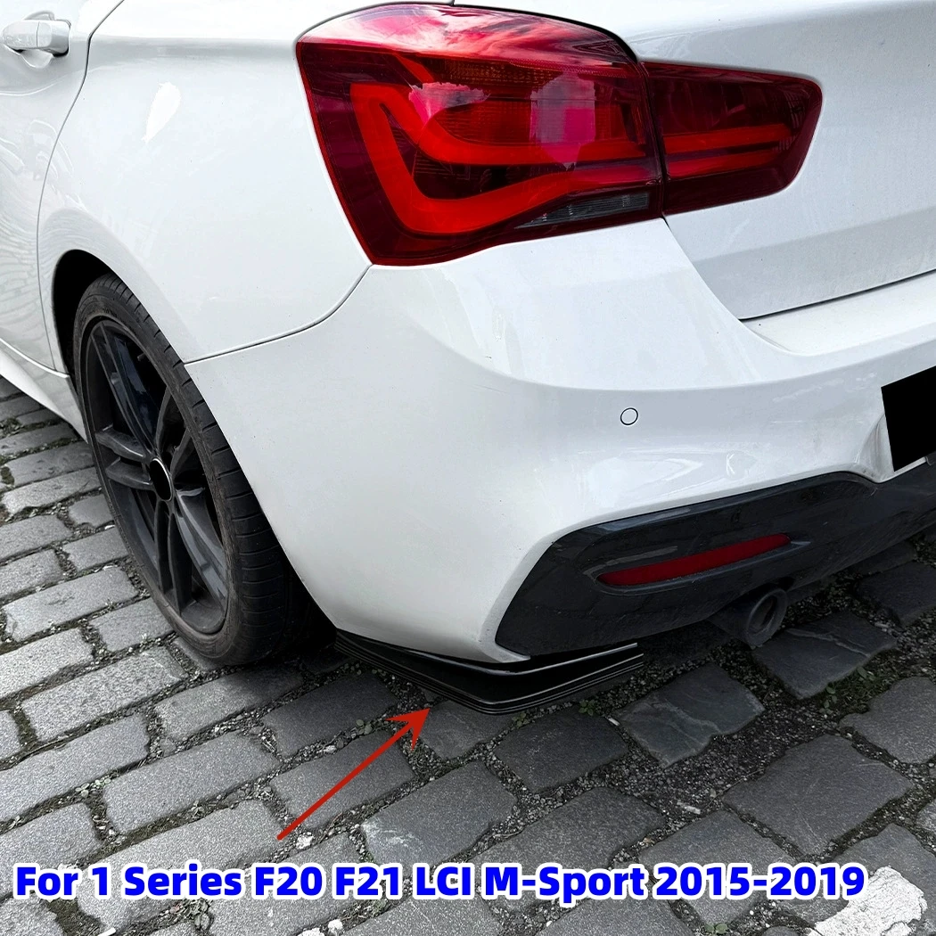 Für BMW F20 F21 1er-Serie LCI M-Sport 2015-2019 Glänzend Schwarzer Heckspoiler Bodykit Auto-Heckstoßstange Diffusor Splitter