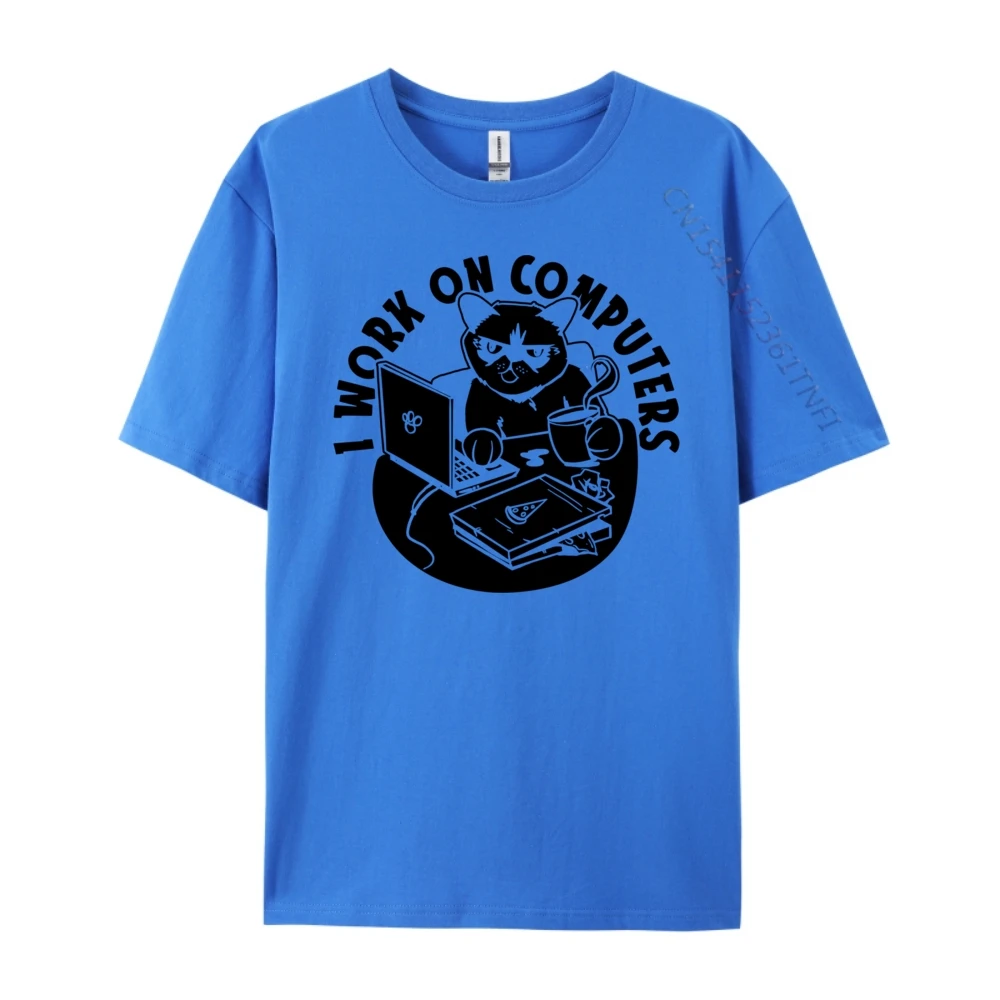 

Cat Programmer Feline Coder Developer I Work On Computers Graphic Tees Tops Brand T Shirt T Shirt T Shirt for Men