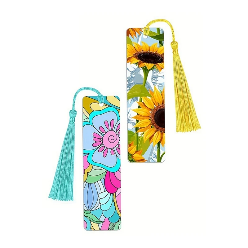 T04C-Bulk Blank Sublimation Bookmark With Tassels Double Sided Printable Bookmarks Blanks For Heat Transfer Diy