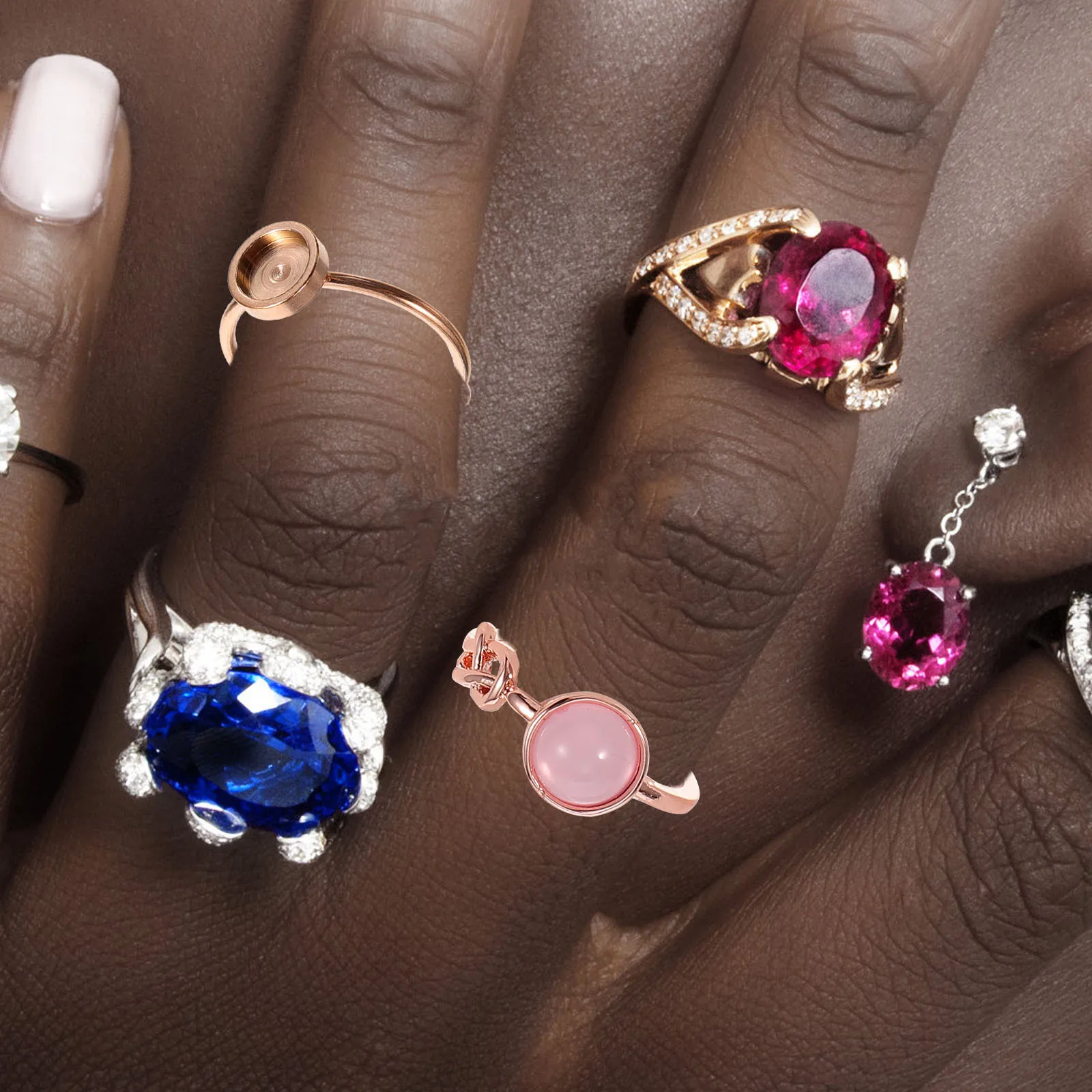 10Pcs Stainless Steel Adjustable Ring Blanks Ring Base Blank Bezel Blanks for DIY Jewelry Making Finger Rings Accessories