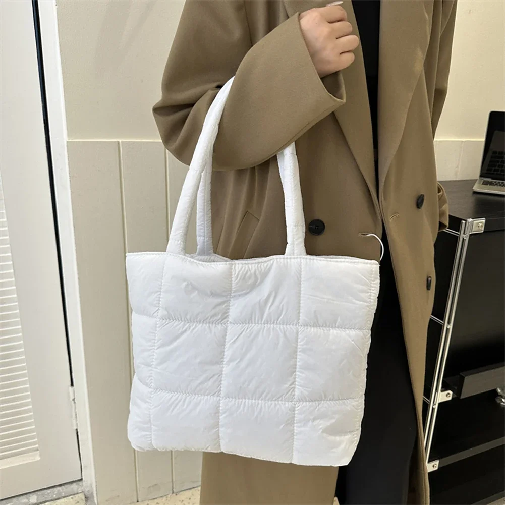 Fashion Space Pad Cotton Totes Handbag Women Shoulder Bags Winter Nylon Padded Quilted Shopper Bags Female Casual Crossbody Bags