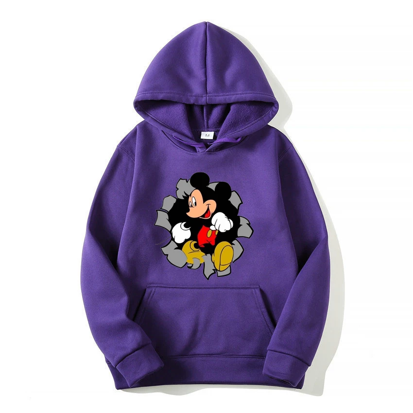 Hoodie Pria Mickey Mouse 2025 Atasan Pullover Wanita Musim Semi Musim Gugur Mode Baru Kaus Pakaian Pasangan Anime Kartun