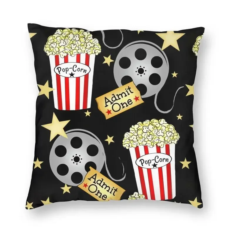 Retro Movie Night Popcorn Cushion Cover Camera  Floor Pillowcase Sofa Cool  Home