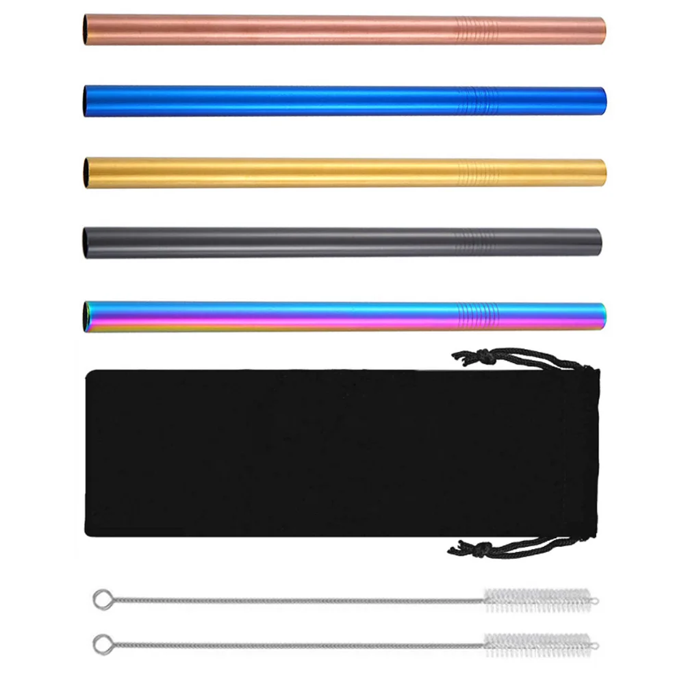 

1 set Stainless Steel Straws Reusable Rust-Proof Drink Coffee Milk Tea Stirrers Multipurpose Water Home Bar Accessories