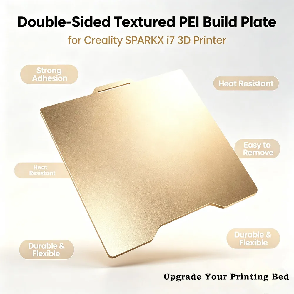 Upgraded PEI Build Plate for SPARKX i7 Double Sided Textured PEI Sheet 267x301mm Spring Steel Platform for Creality 3D Printer