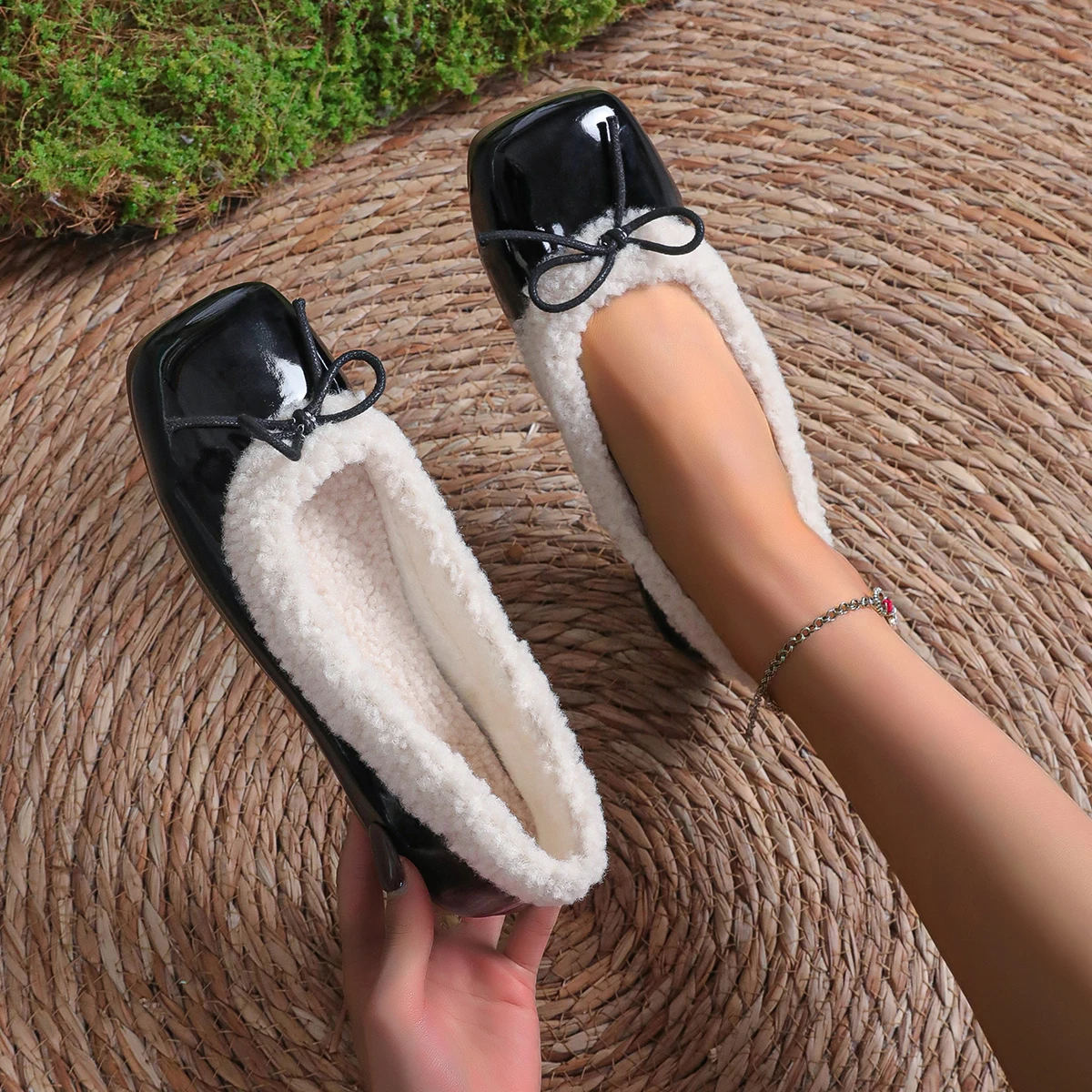 

2025 Women Flats Mary Jane Shoes Butterfly-knot Dress Loafers Walking Fashion Outdoor Thick Heel Sneakers Women Zapatos De Mujer