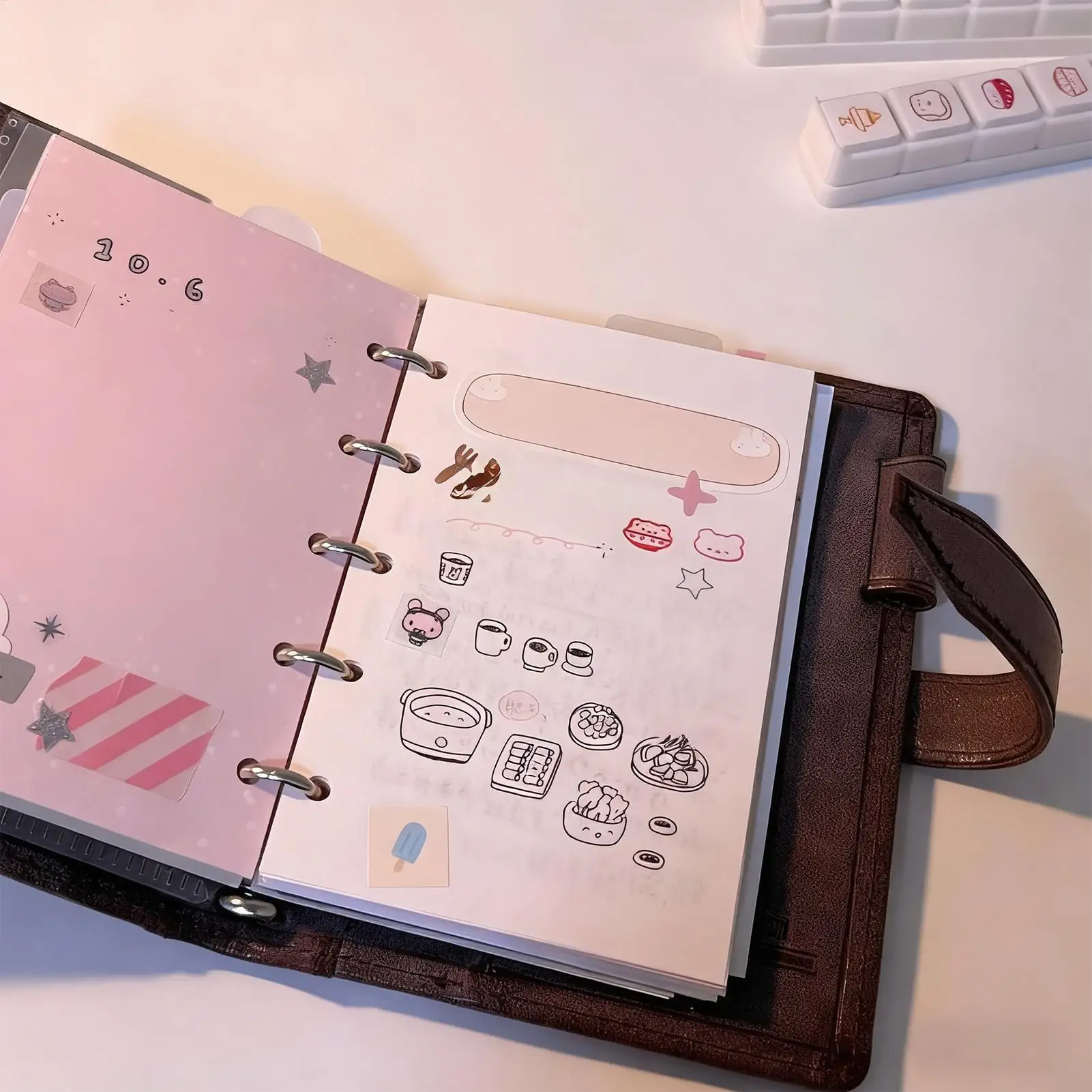 แสตมป์สมุดภาพ ชุดแสตมป์ขนาดเล็ก ลายการ์ตูน แสตมป์แบบพกพา ใช้ซ้ำได้ สำหรับงานจดบันทึก งานฝีมือ DIY อุปกรณ์ศิลปะ