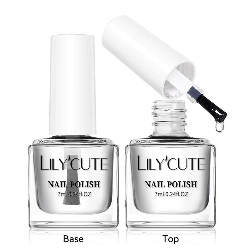 LILYCUTE 7 مللي قاعدة الأظافر البولندية العلوية واضح تأثير مشرق شبه دائمة طويلة الأمد مسمار الفن الورنيش التجفيف السريع لا حاجة مصباح #2