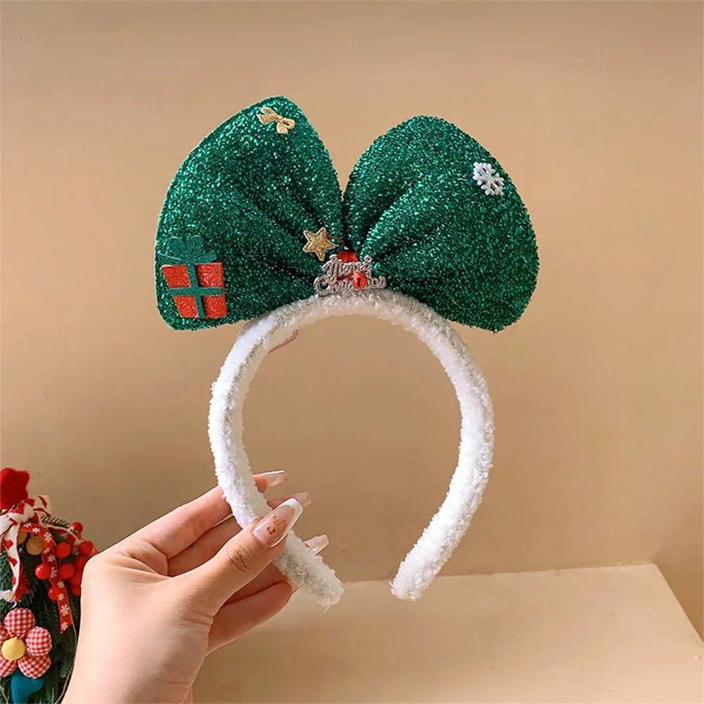 Christmas Bow Tie Headband Cute Bow Children'S Hair Accessories Holiday Party Colorful Elastic Headband Headwear Xmas Band