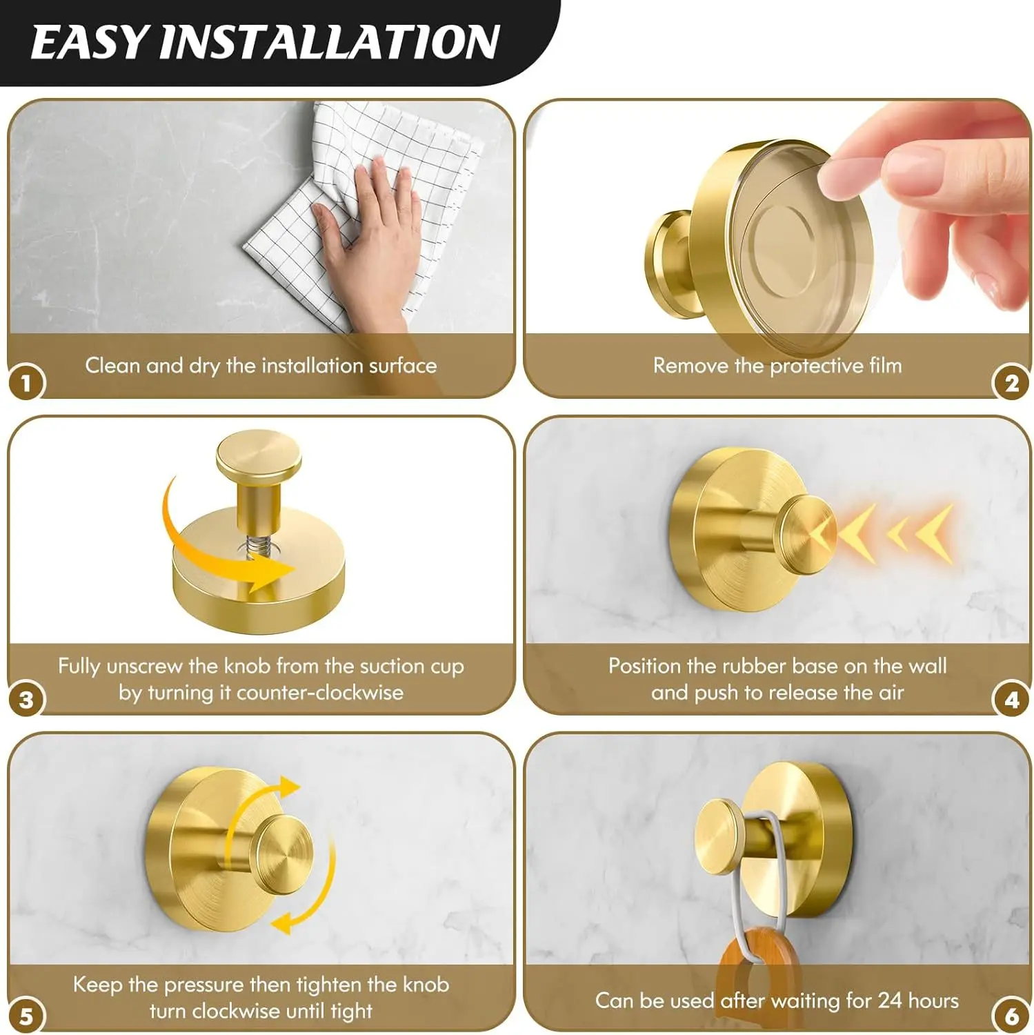 Kait Cangkir Hisap untuk Mandi, Kait Handuk untuk Kamar Mandi untuk Jendela, Kaca, Cermin, Ubin, Pancuran Tanpa Bor