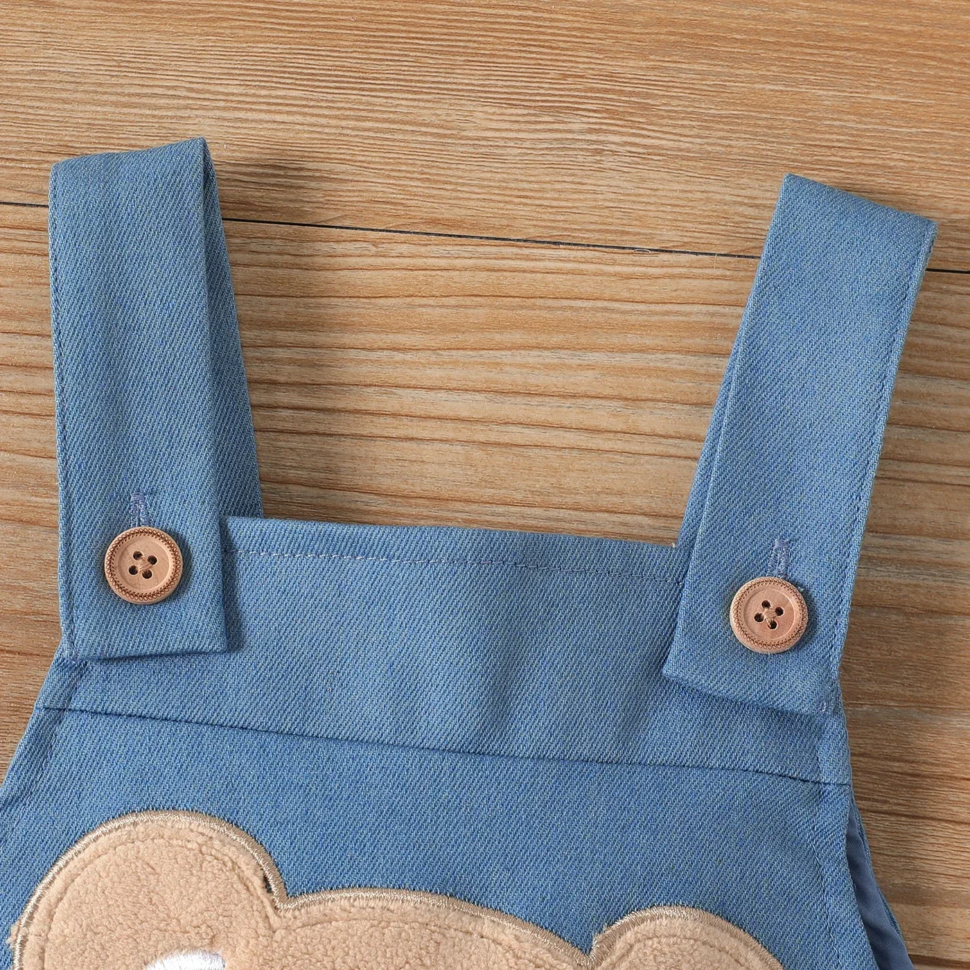 PatPat Baby Boy/Girl Bear & Letter Embroidered Overalls Suitable for Summer Season Soft and Comfortable  Perfect for Outings