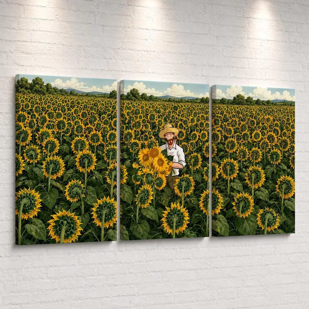 Van Gogh Aesthetic Art Framed Wall Painting Ready to Hang Canvas Poster for Bedroom Living Room Hallway Home Decor Gift