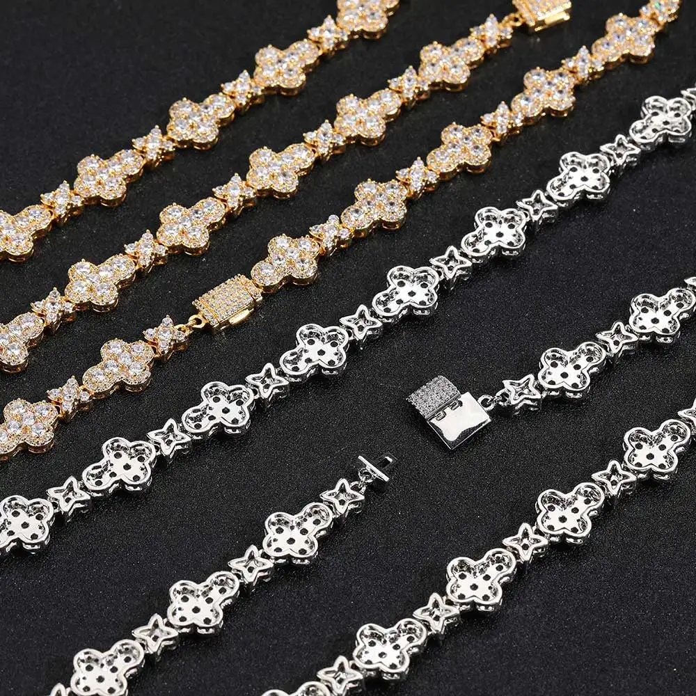 Hip Hop Jewelry New Designs 18K Gold Plated Chain Brass Bling Iced Out Zirconia Diamond Cross Necklace Women 