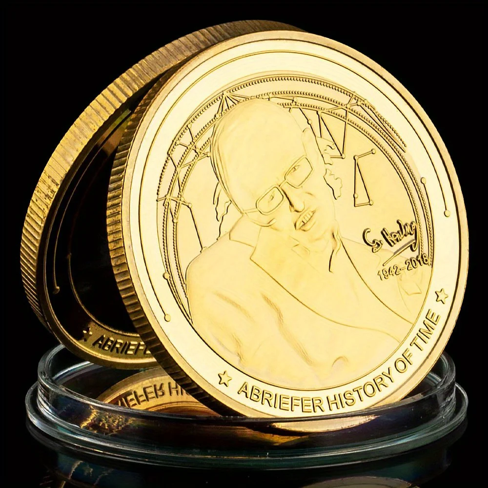Stephen Hawking The Famous British Physicist and King of The Universe Collectible Silver Plated Souvenir Commemorative Coin