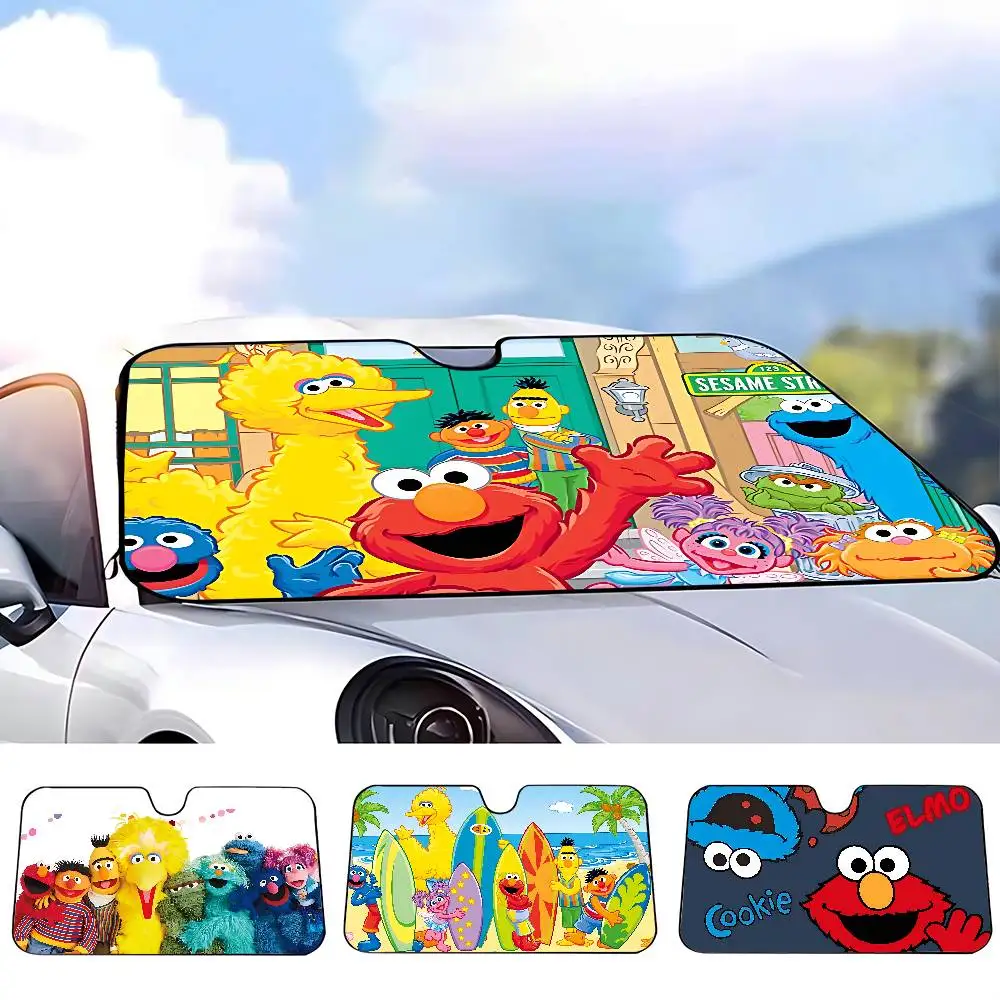 S-Sesames Streets Car SunShade Car Sunshade Covers Cover Universal Windscreen Folding Visor