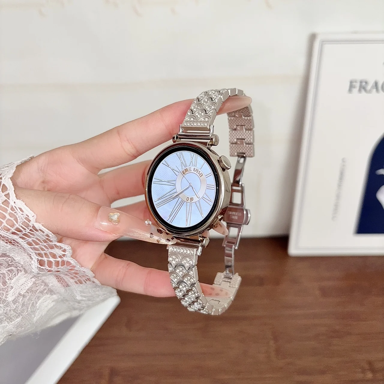 Shiny Mermaid Scale Metal Band Fit Huawei Universal 18 20 22mm Full Diamond Zinc Alloy 6 Colors Elegant Women Wrist Accessory