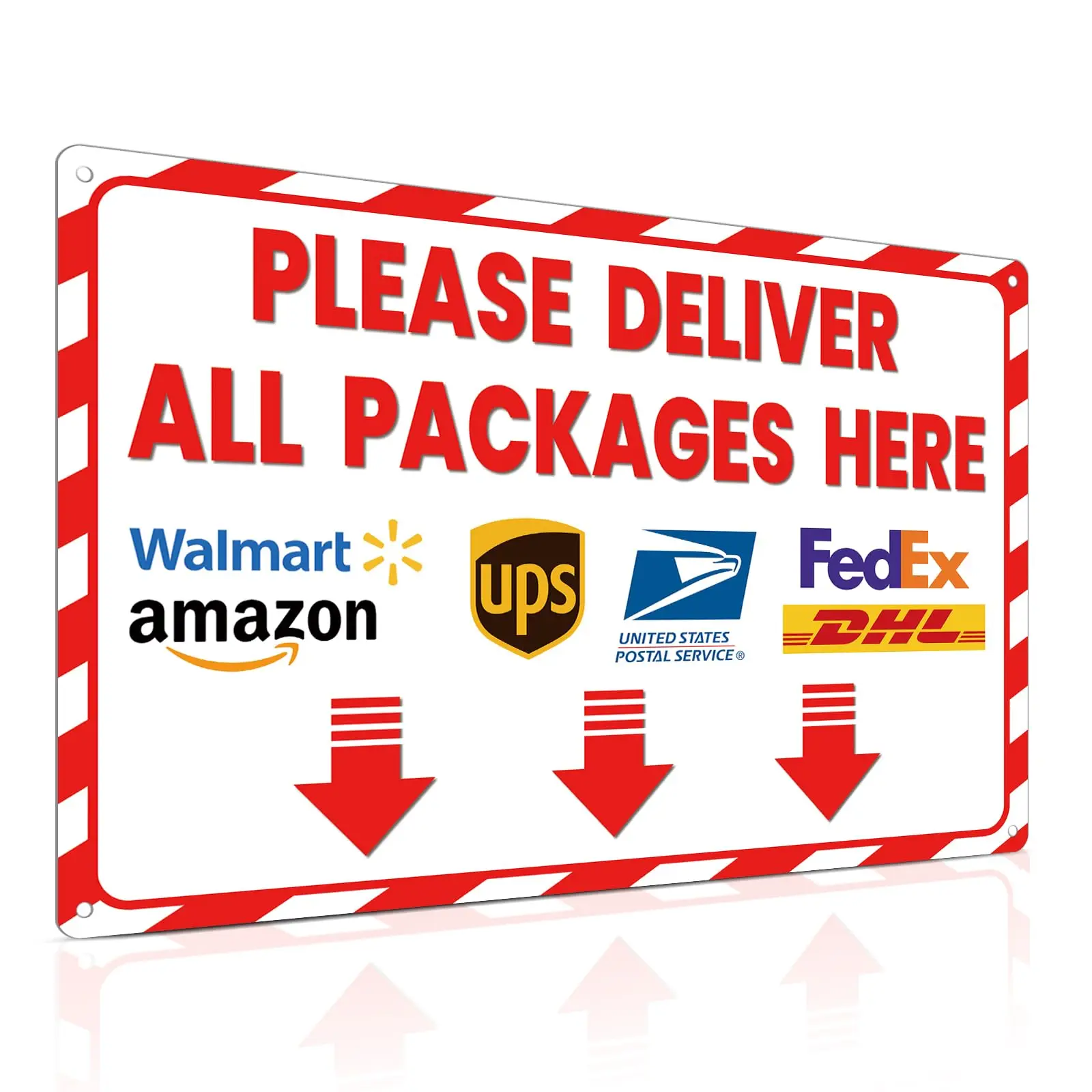 ALKB Delivery Sign for Packages Please Deliver All Packages Here Arrows - Delivery Instructions for Outdoor Use, 8x12 Inch  sign